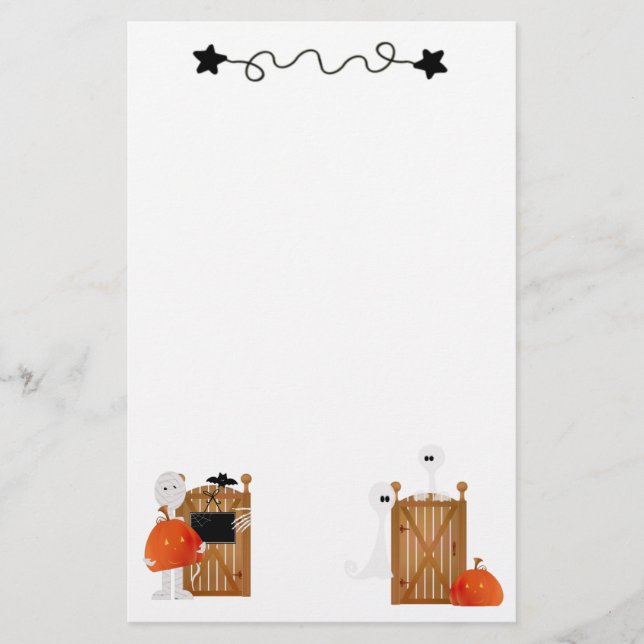 Cute Halloween Spöken Brevpapper (Framsida)