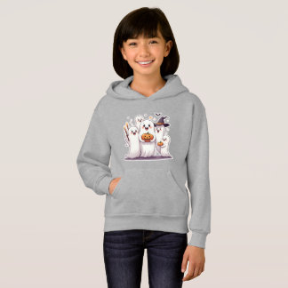 Cute Halloween Spöken Hoodie - Kawaii Pumpkin T Shirt