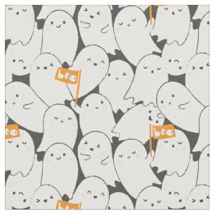 Cute Halloween Spöken med liten orange flaggor Tyg