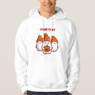 Cute Halloween Spöken med Pumpkin och Orange Bean Hoodie