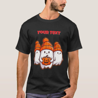 Cute Halloween Spöken med Pumpkin och Orange Bean T Shirt