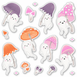 Cute Halloween Spöken med svampstiftspaketet Klistermärken