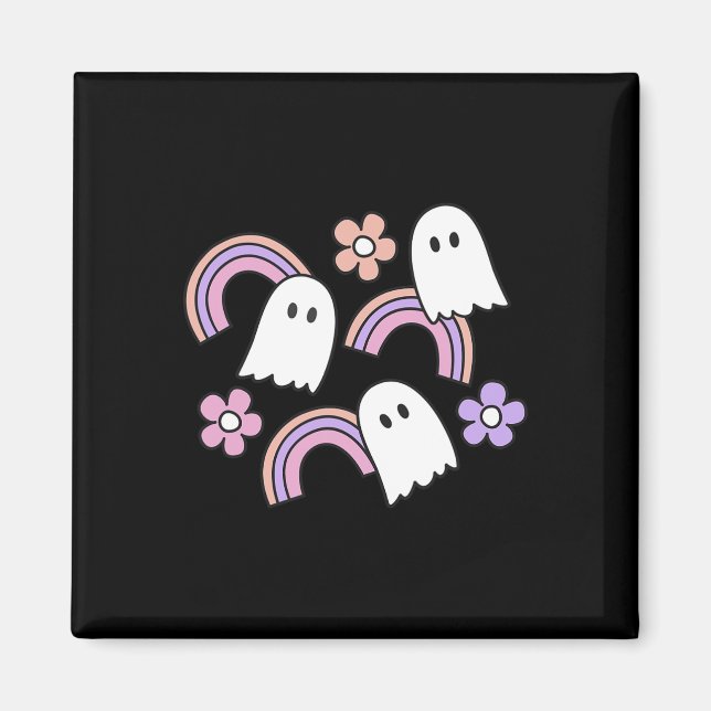 Cute Halloween Spöken och Rainbows Magnet (Framsidan)