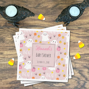 Cute Halloween Spöken Rosa Papper Napkins Pappersservett