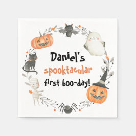Cute Halloween Spooktacular Birthday Decor Napkins Pappersservett
