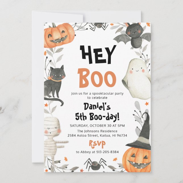 Cute Halloween Spooktacular Birthday-inbjudan Inbjudningar (Framsida)