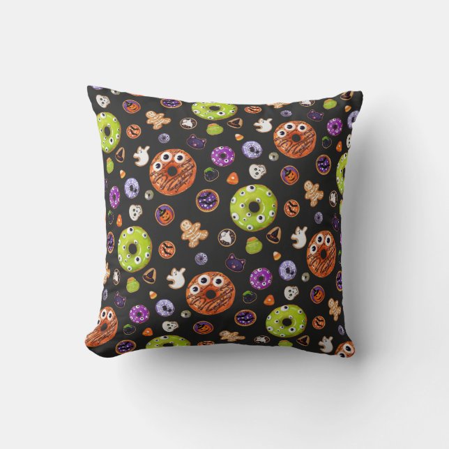 Cute Halloween Spooky Cookie Pumpkin Ghost Spider Kudde (Framsida)
