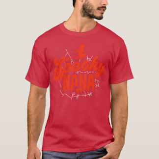 Cute Halloween Spooky Nana Orange och Black Hallow T Shirt