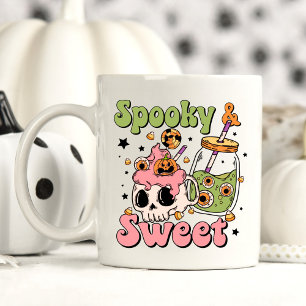Cute Halloween Spooky och Sweet Say Kaffemugg