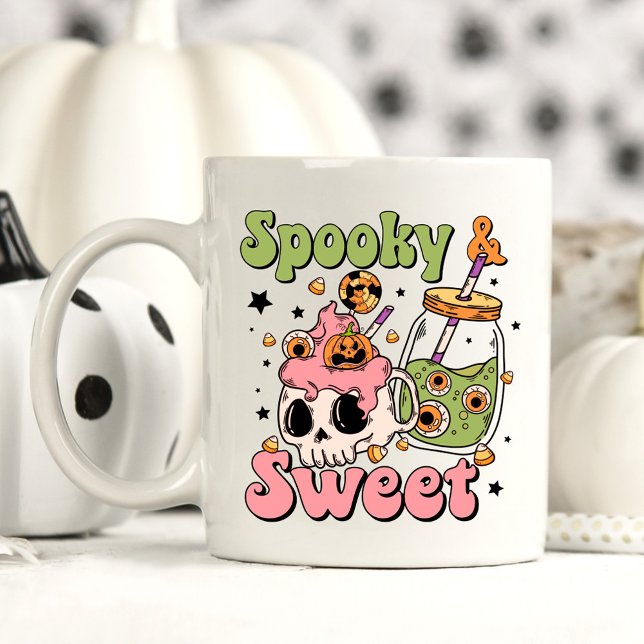 Cute Halloween Spooky och Sweet Say Kaffemugg (Skapare uppladdad)