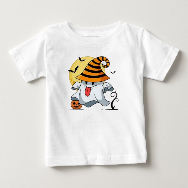 Cute Halloween Spooky Pumpkin Fladdermus Clipart T Shirt (Framsida)