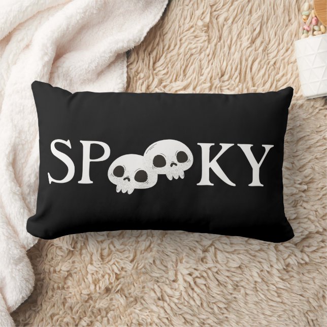 Cute Halloween Spooky Skeleton Throw Lumbarkudde (Filt)