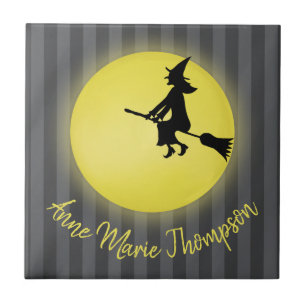 Cute Halloween Spooky Witch Anpassningsbar Kakelplatta