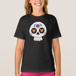 Cute Halloween Sugar Skull Girls T Shirt