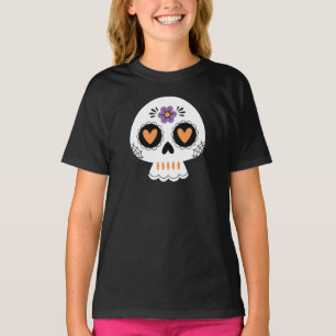 Cute Halloween Sugar Skull Girls T Shirt