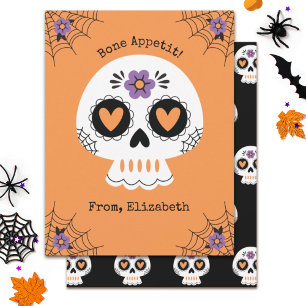 Cute Halloween Sugar Skull-kort