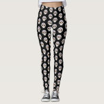 Cute Halloween Sugar Skull Leggings<br><div class="desc">Cute Halloween-sockerskalle med blommor och hjärta dekorerar dessa baljväxter. Underbar för din Halloween-kostym. Designad av Blackberry Boulevard.</div>
