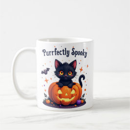 Cute halloween svart kattpumpa mugg