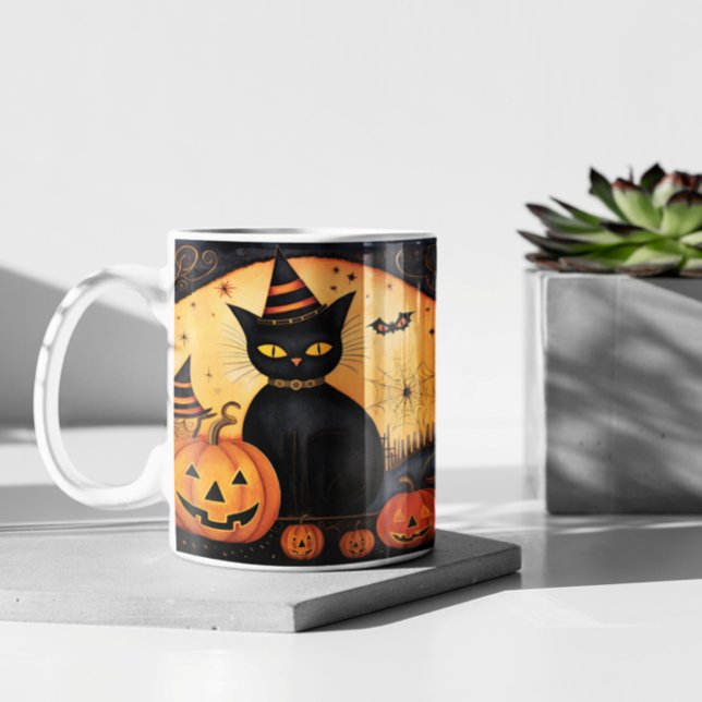 Cute Halloween Svarta katter 23 Mugg (Cute Halloween Black Cats version 23 Mug
)