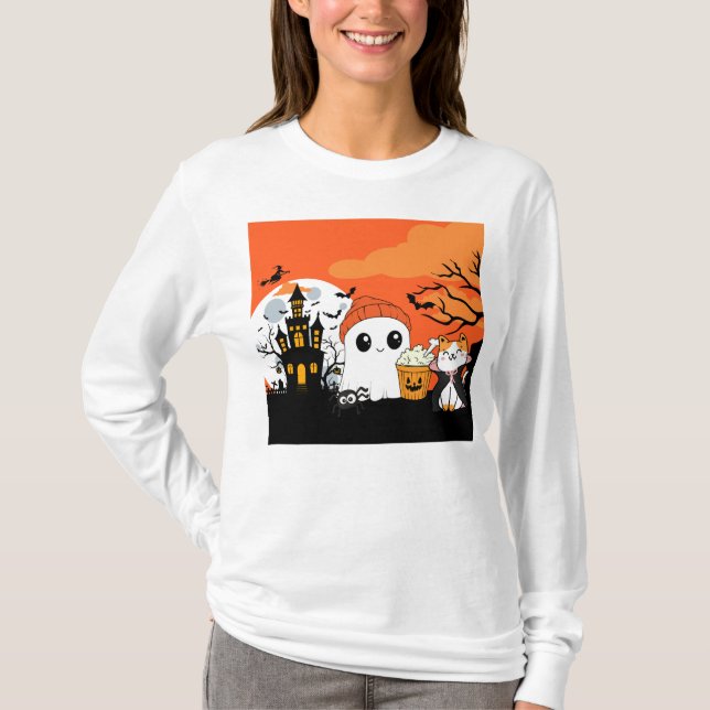 Cute Halloween! 👻 T Shirt (Framsida)