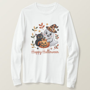 Cute Halloween T-Shirt - Whimsical Embroidery