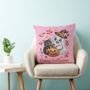 Cute Halloween T-Shirt - Whimsical Embroidery Kudde