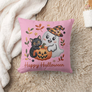 Cute Halloween T-Shirt - Whimsical Embroidery Kudde