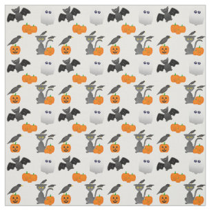 Cute Halloween-tecken Fladdermus, katt, pumpa, sp Tyg