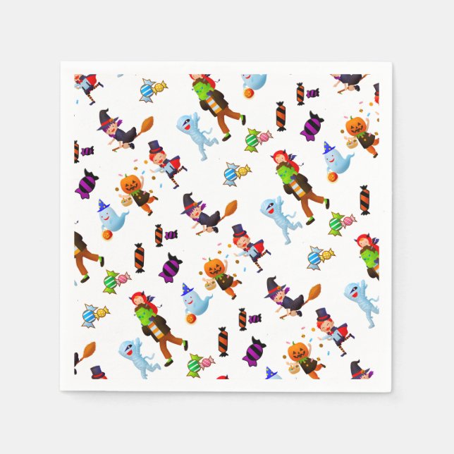 Cute Halloween-tecken Pappersservett (Framsidan)