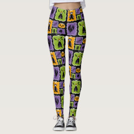 Cute Halloween-tecken Vampyres & Witches Leggings