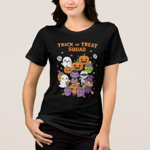 Cute Halloween Tecknad Candy Bucks Kawaii Tric T Shirt