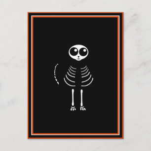 Cute Halloween Tecknad Cat Skeleton Vykort