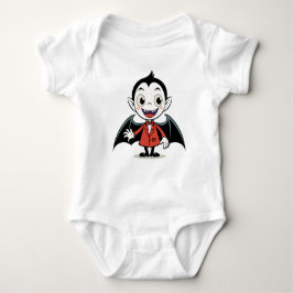 Cute Halloween Tecknad Vampire Character in Red T Shirt