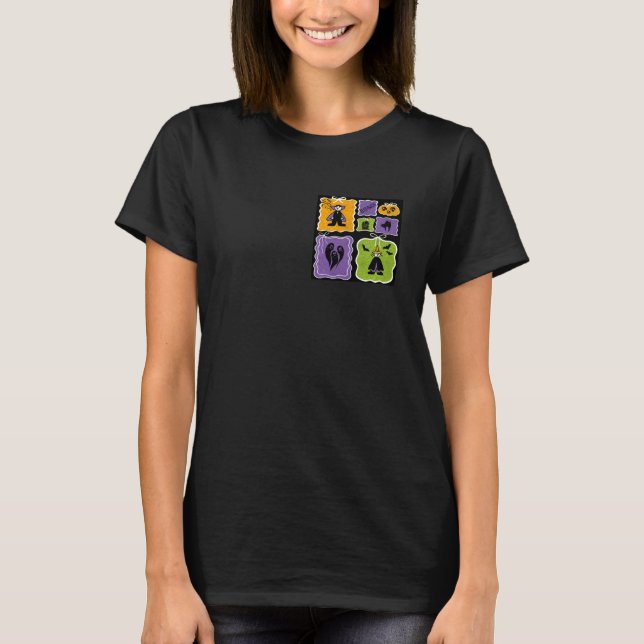 Cute Halloween-tecknen Vampire och Witch T Shirt (Framsida)