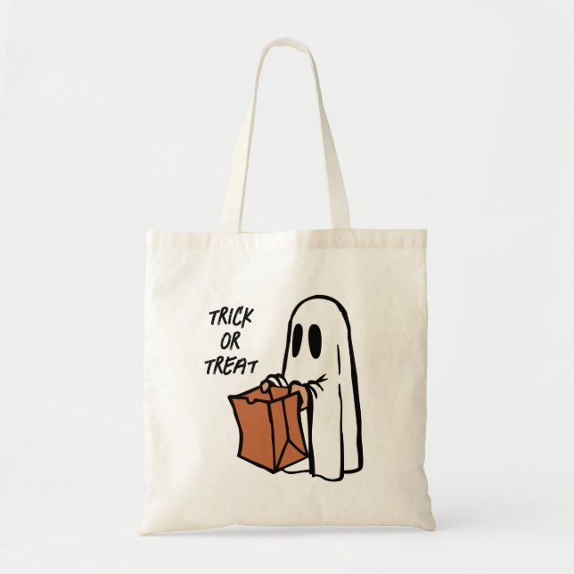 Cute Halloween-test eller behandling av Ghost Bag Tygkasse (Framsidan)
