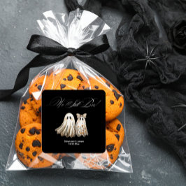Cute Halloween-Théed Bröllop-årsjubileum Cake Fyrkantigt Klistermärke