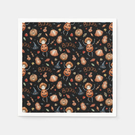 Cute Halloween Theme Pumpkins och Boos Pappersservett