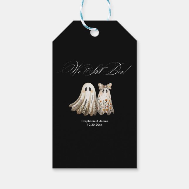 Cute Halloween-Thned Bröllop-årsdagen Presentetikett (Framsidan)