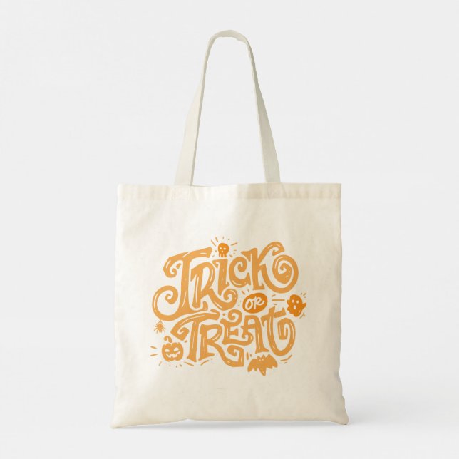 Cute Halloween Tote Bag Tygkasse (Baksida)