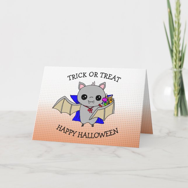 Cute Halloween Trick eller Trebag som innehåller g Kort (Framsida)