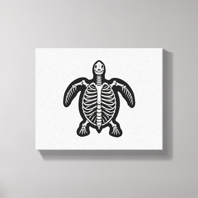Cute Halloween Turtle Skeleton Tortoise Fossils Ar Canvastryck (Framsida)