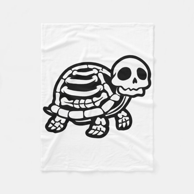 Cute Halloween Turtle Skeleton Tortoise Fossils Ar Fleecefilt (Framsidan)