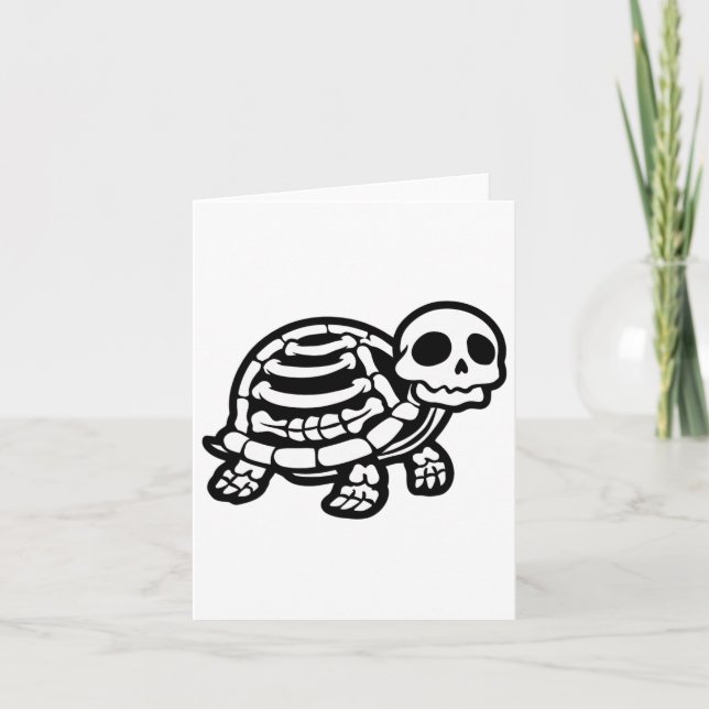 Cute Halloween Turtle Skeleton Tortoise Fossils Ar Kort (Framsida)