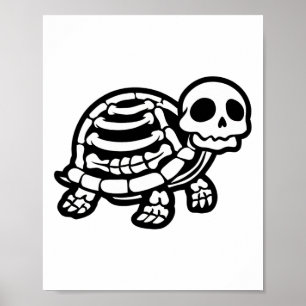 Cute Halloween Turtle Skeleton Tortoise Fossils Ar Poster