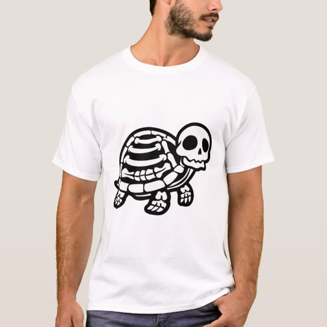 Cute Halloween Turtle Skeleton Tortoise Fossils Ar T Shirt (Framsida)
