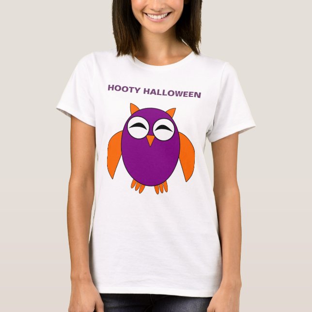 Cute Halloween Uggla Anpassningsbar T Shirt (Framsida)