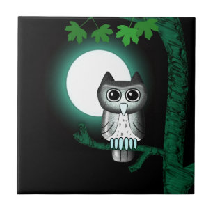 Cute Halloween Uggla Kakelplatta