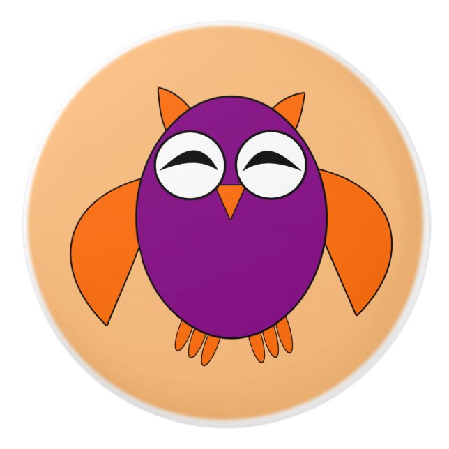 Cute Halloween Uggla keramisk Knob Knopp (Framsidan)