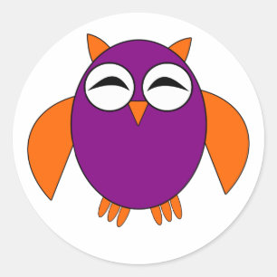 Cute Halloween Uggla Stickers Runt Klistermärke