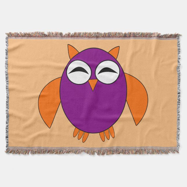 Cute Halloween Uggla Throw Blanket Mysfilt (Framsidan)